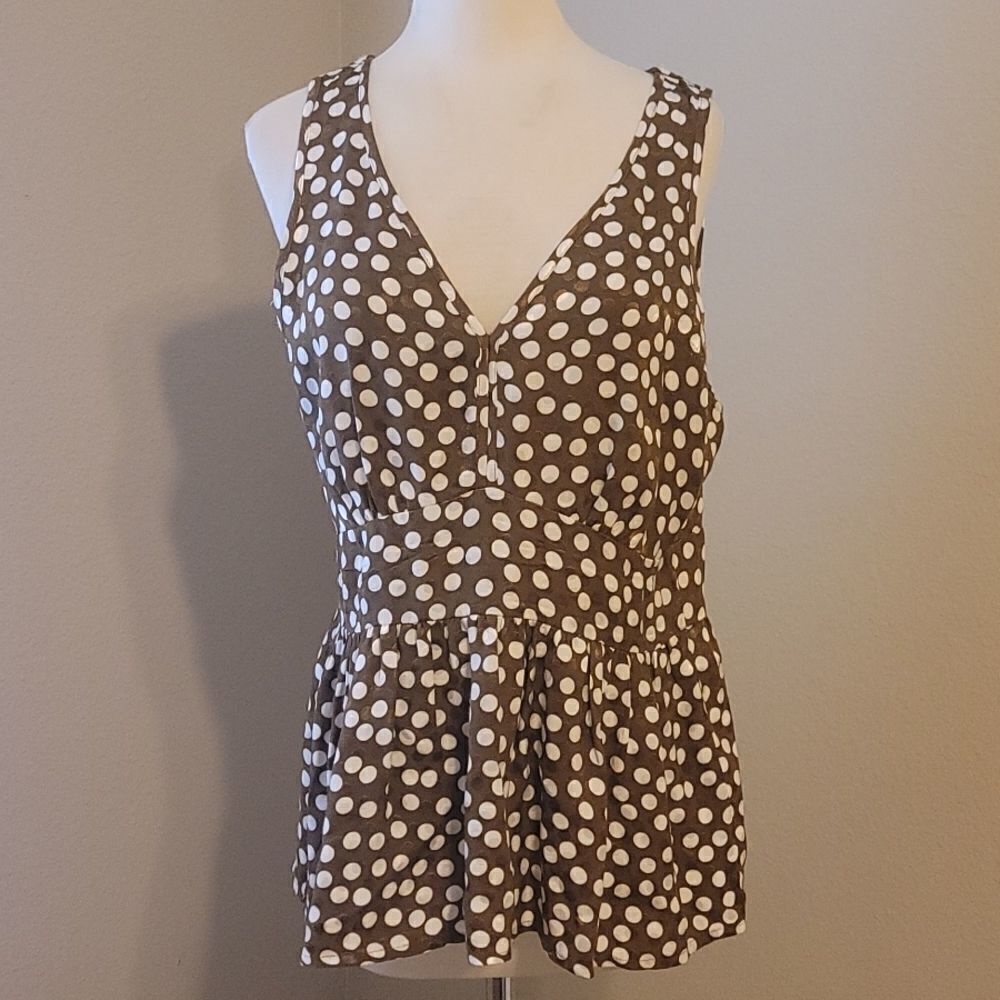 J. Crew Polka Dot Peplum Top. Size 8